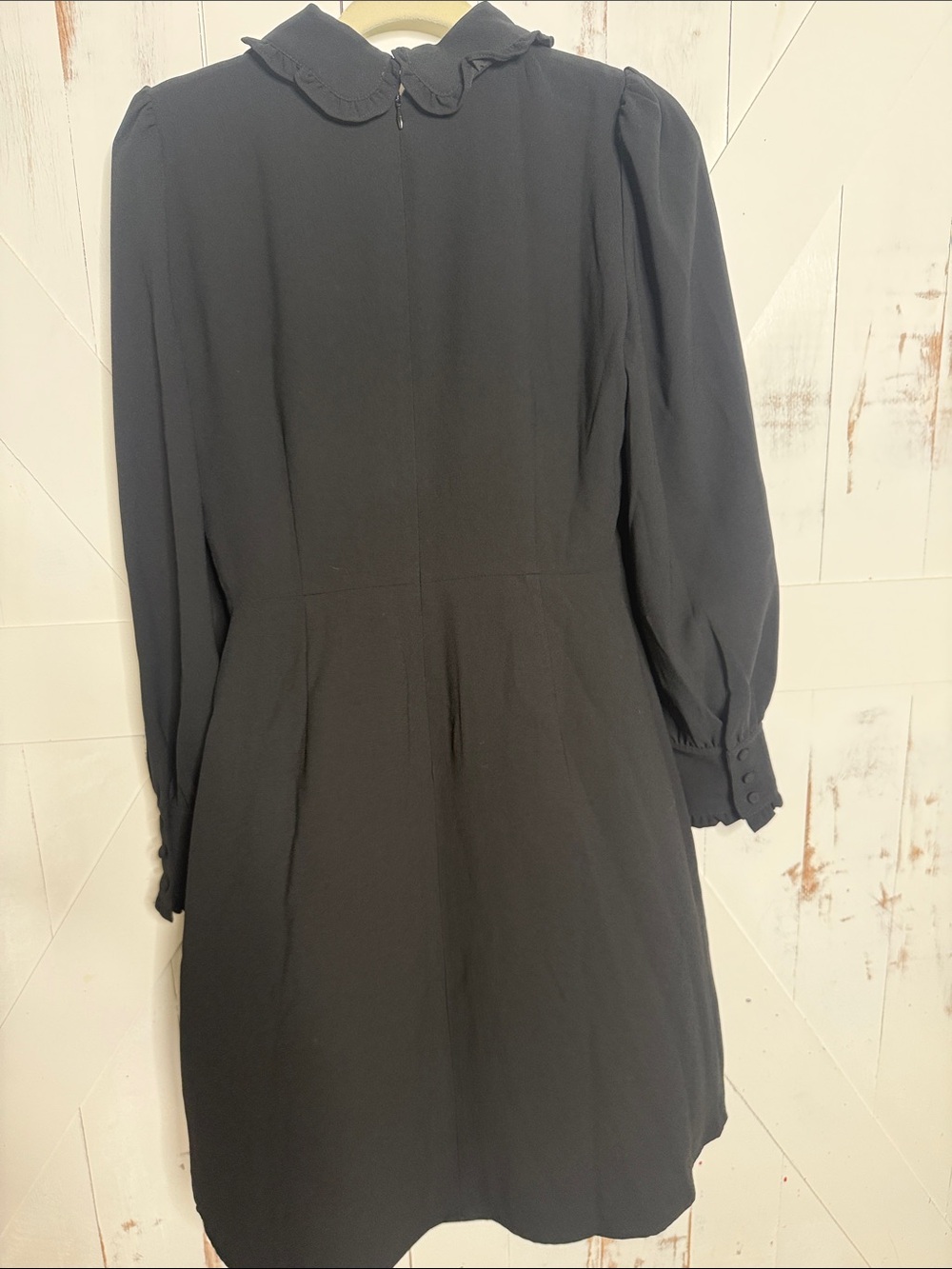 J. Crew Black Long Sleeve Ruffle-Trim Midi Dress - Picture 10 of 12